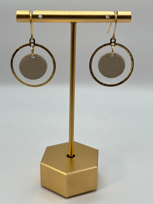 Beige inner circle dangles