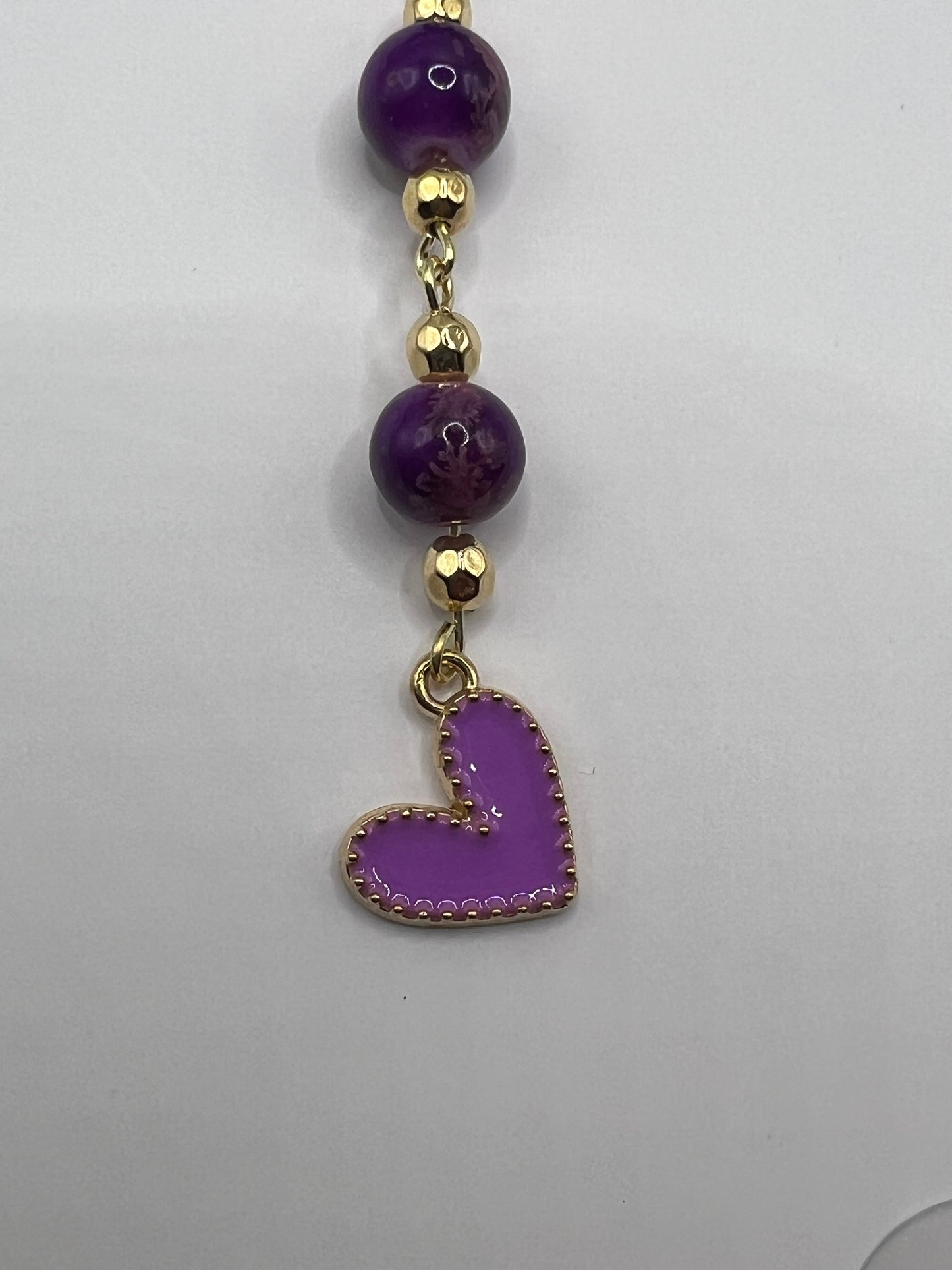 Purple Heart beaded bookmark