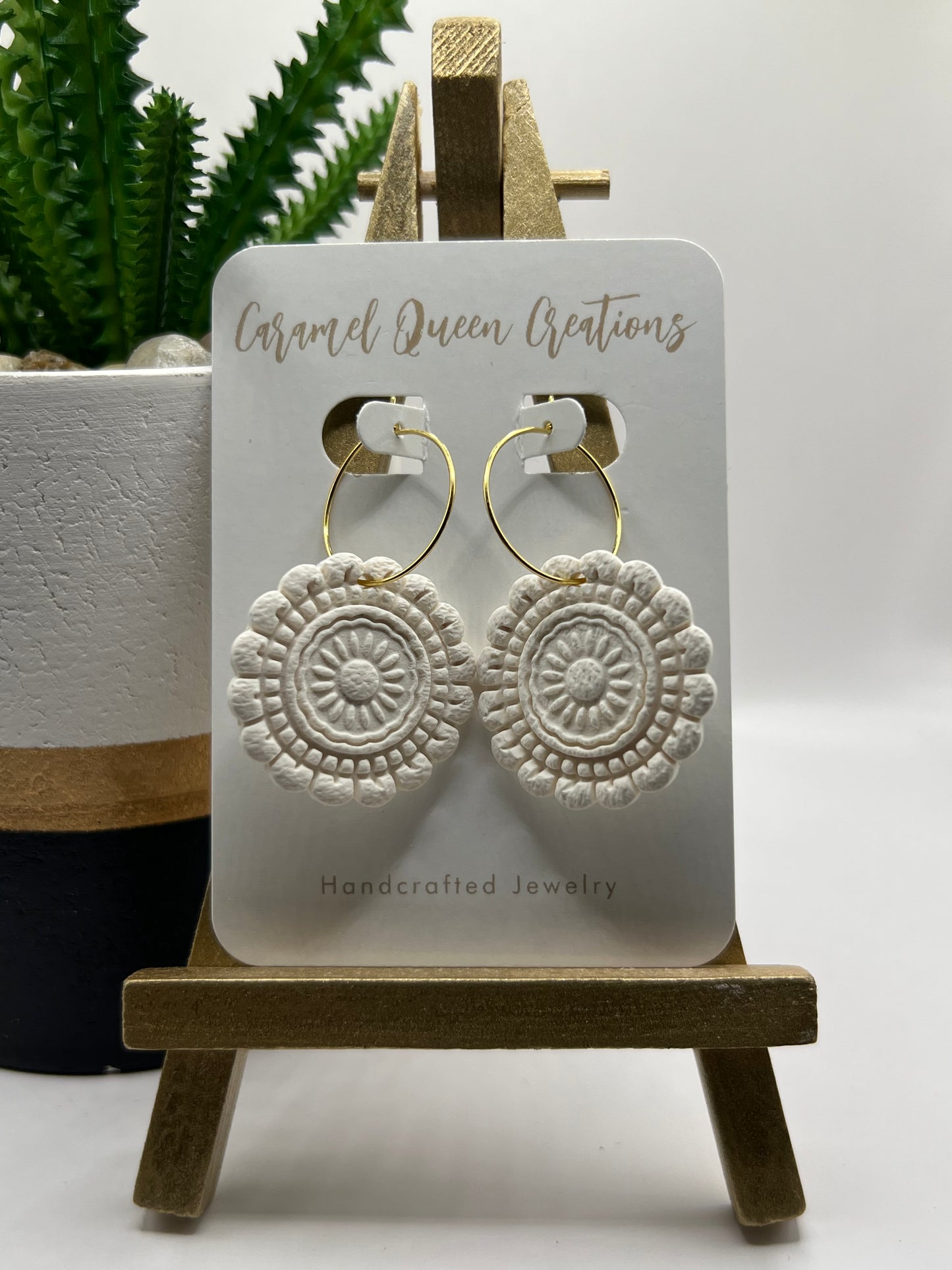 Boho inspired imprinted dangles