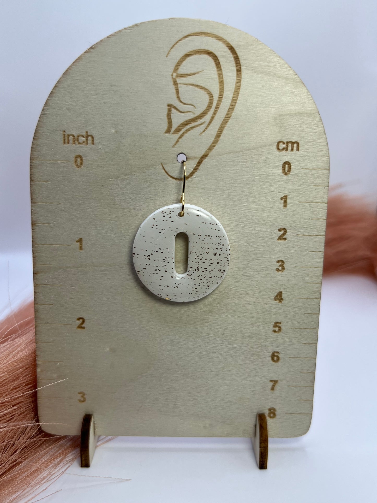 White gold foiled circular dangles