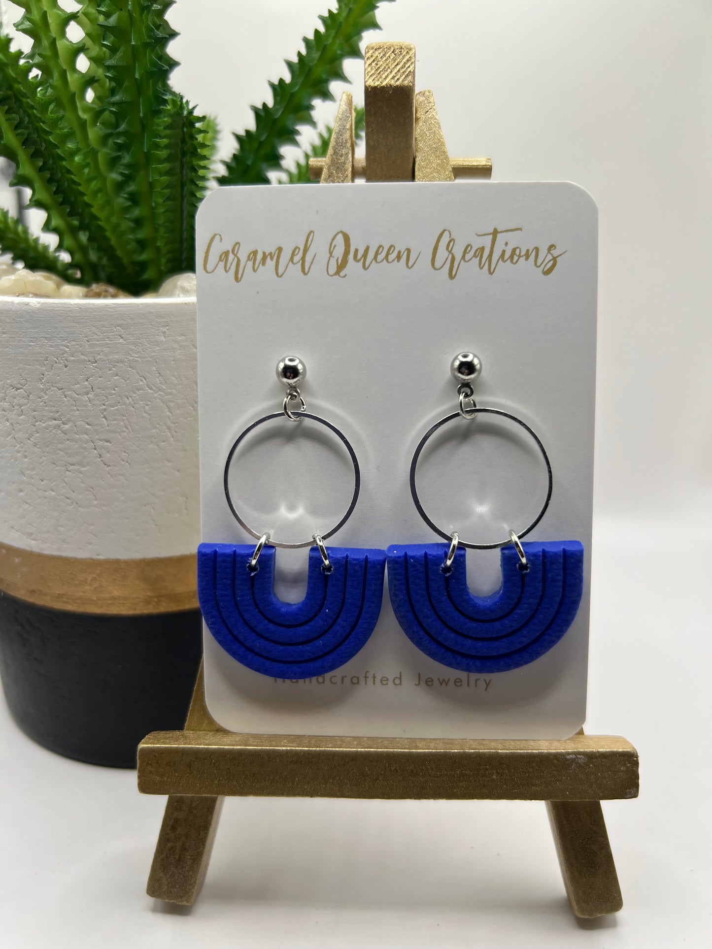 Silver hooped half circles dangles