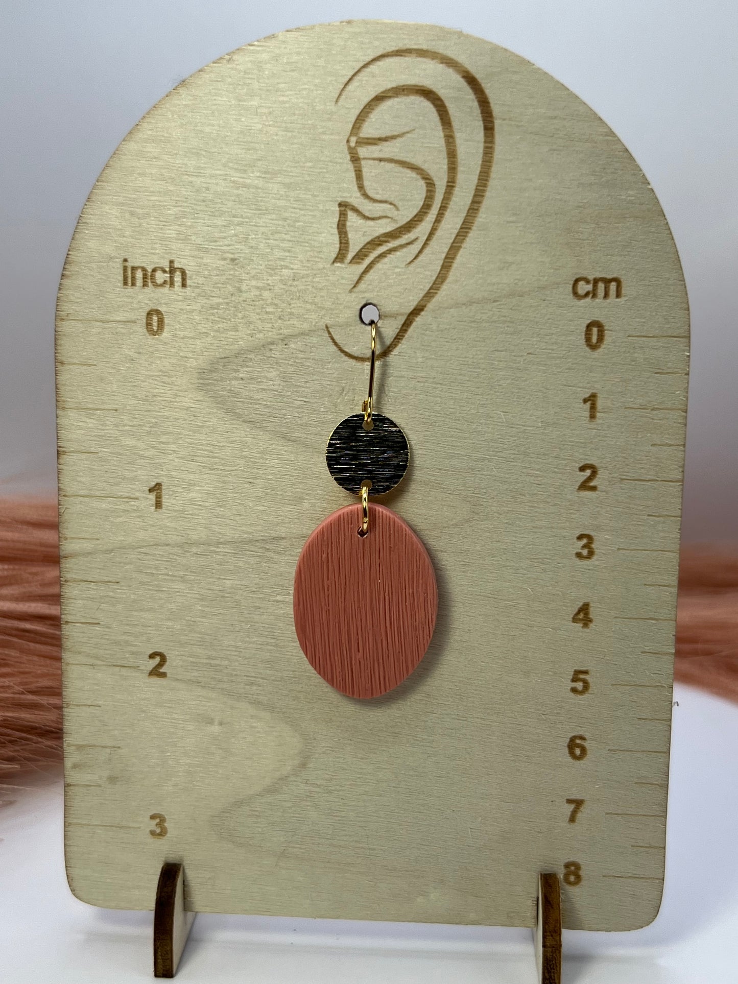 Coral oval drop dangles