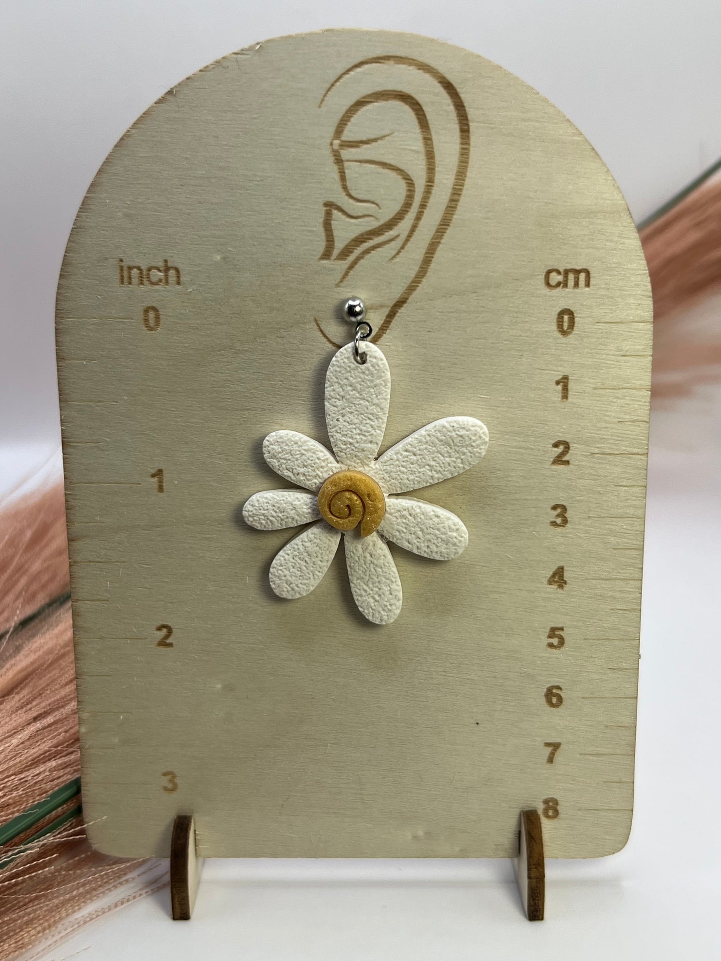 White floral dangles