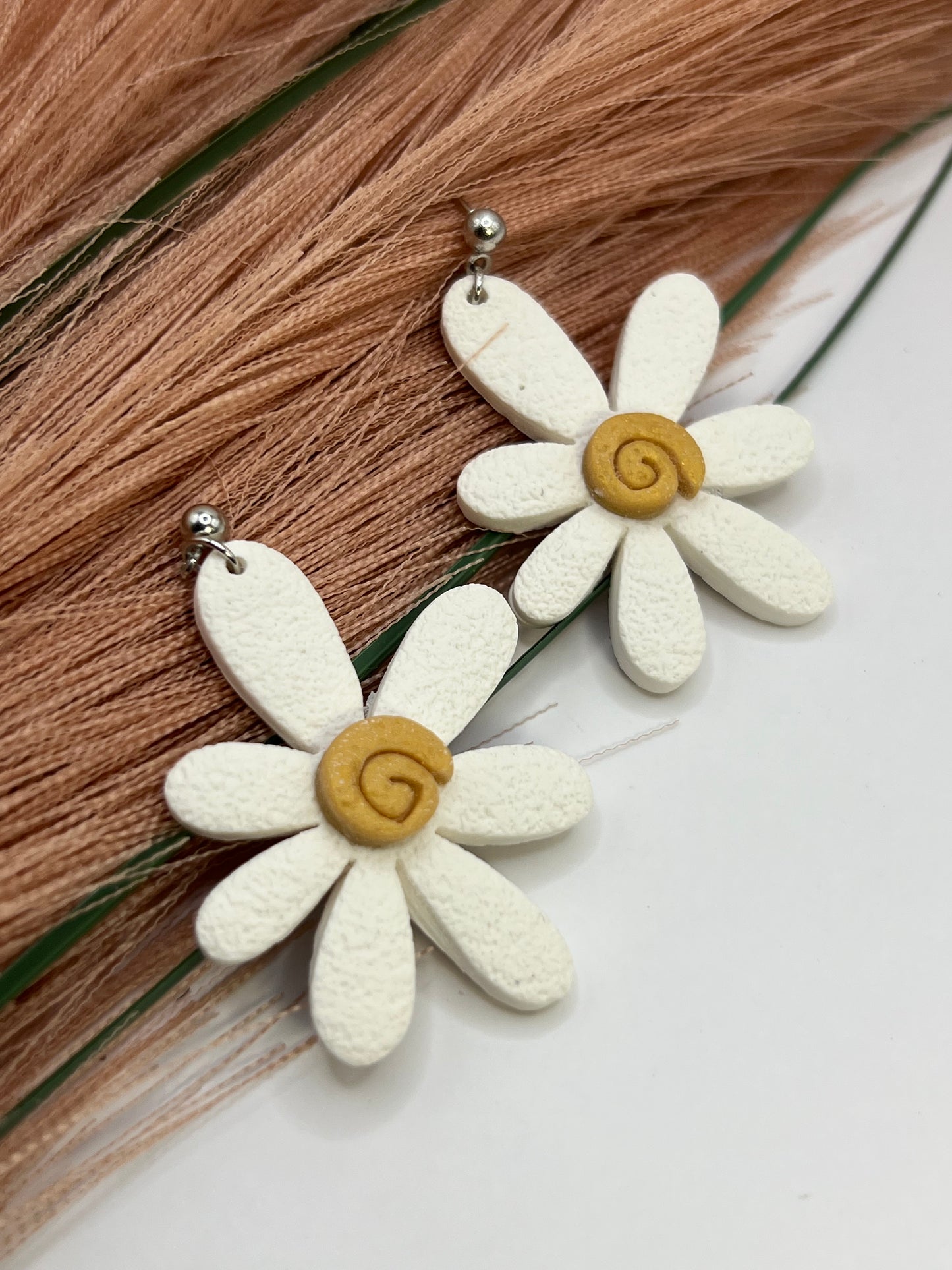 White floral dangles