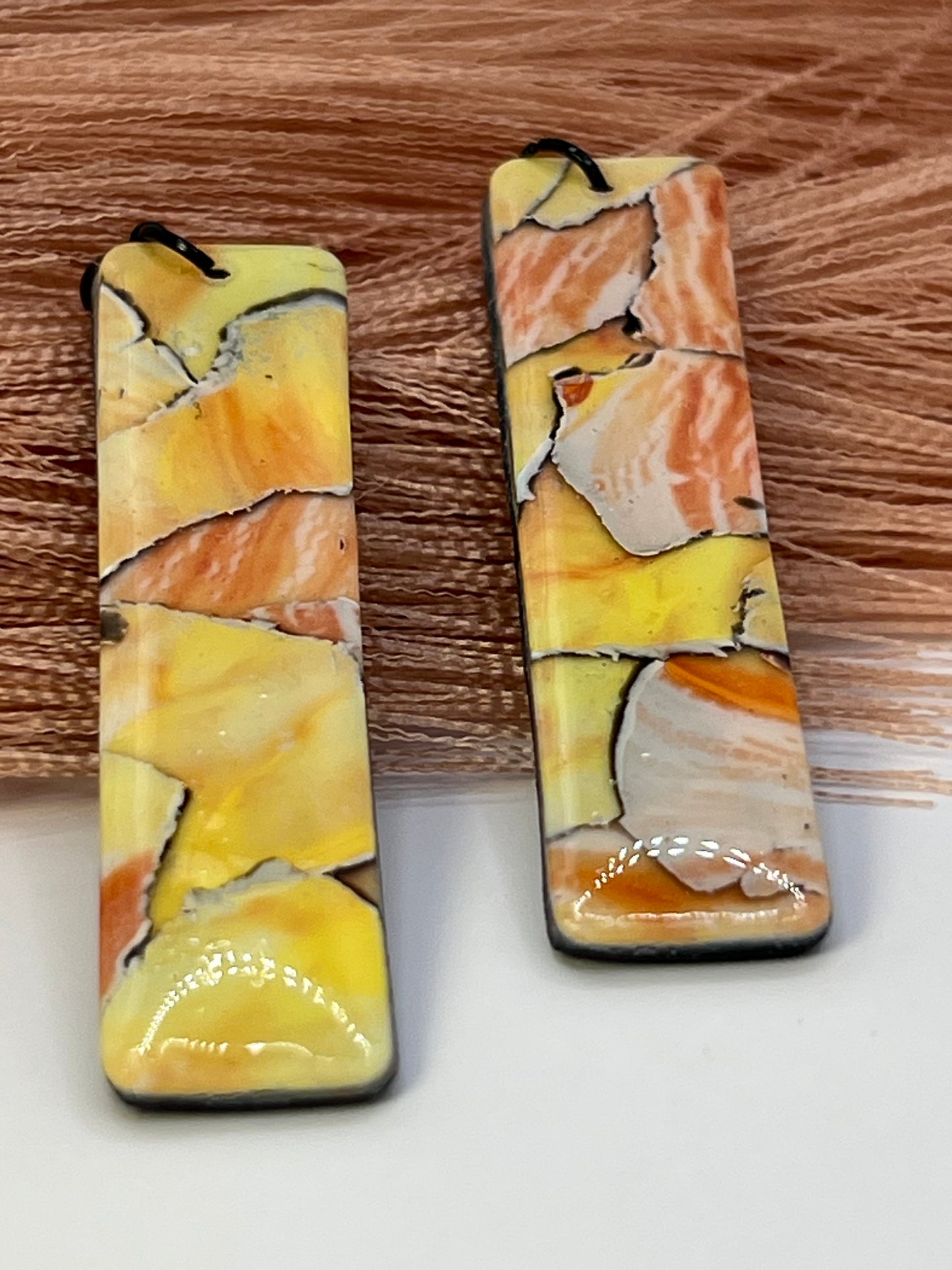 Sunrise watercolor long dangles
