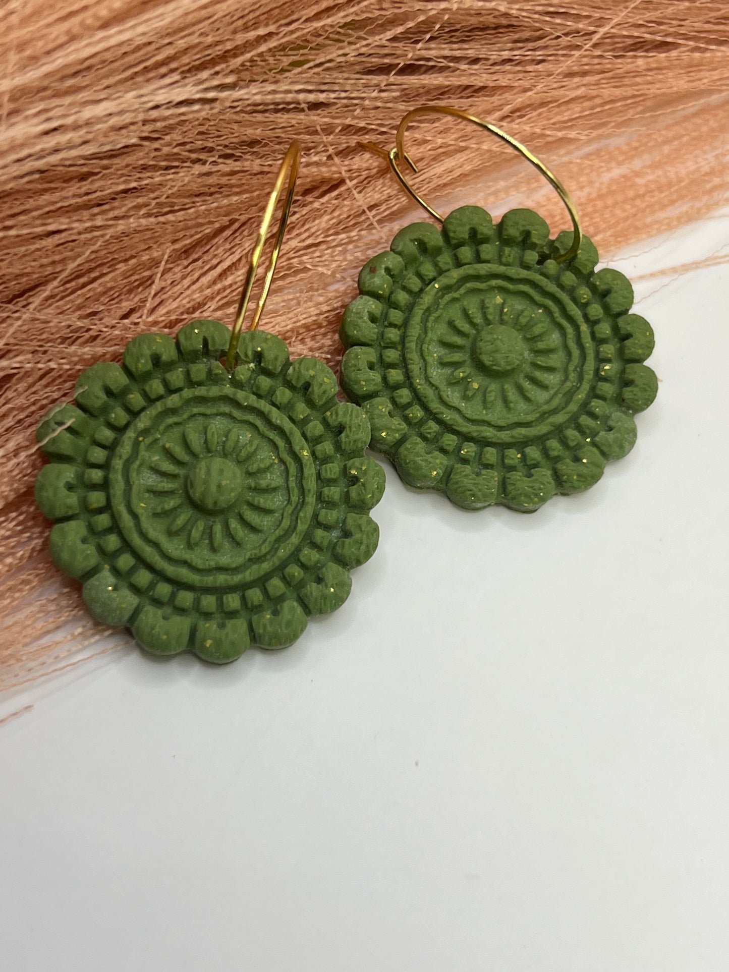 Boho inspired imprinted dangles