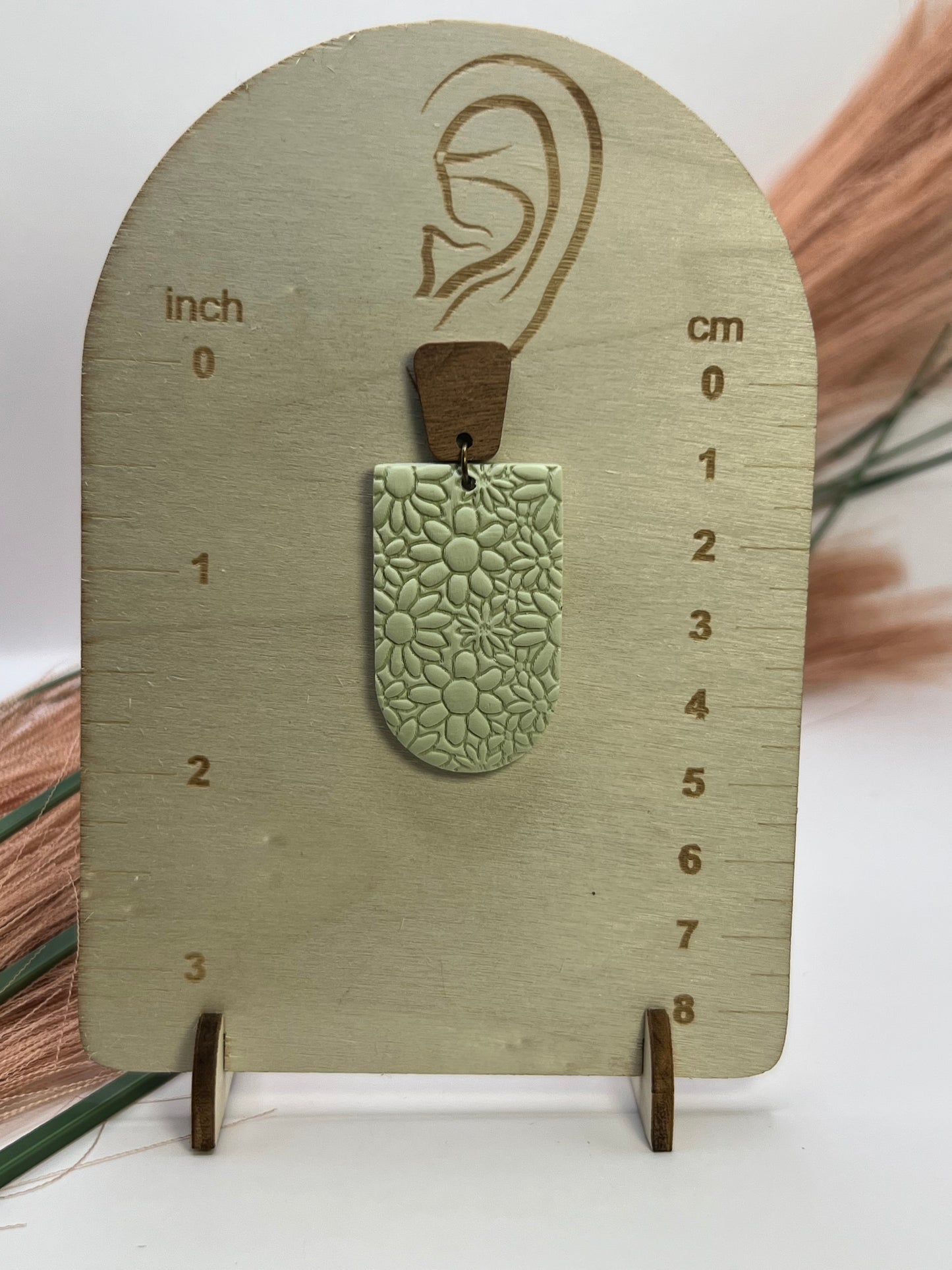 Mint green flower dangle