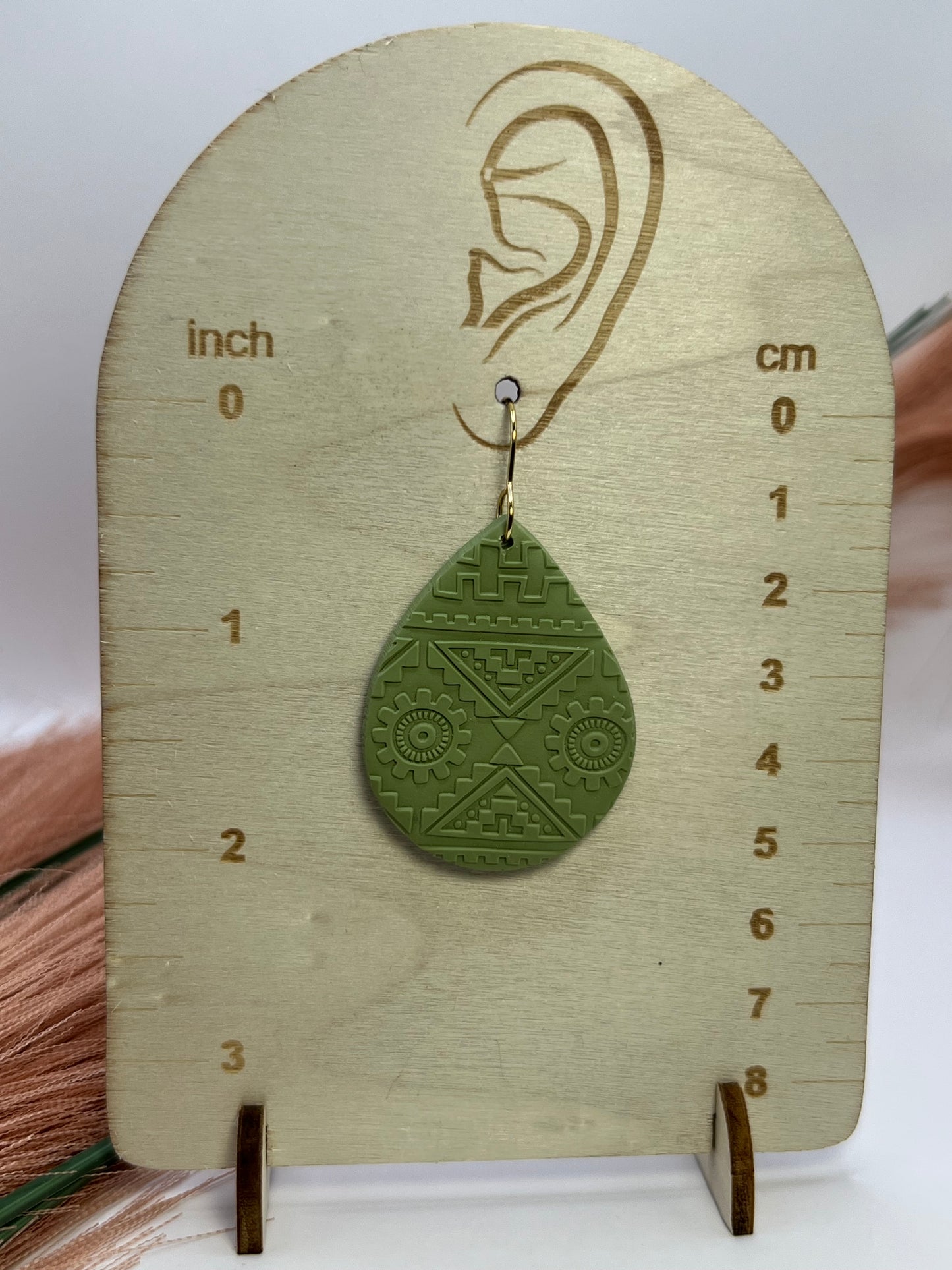 Mint green trible print dangles