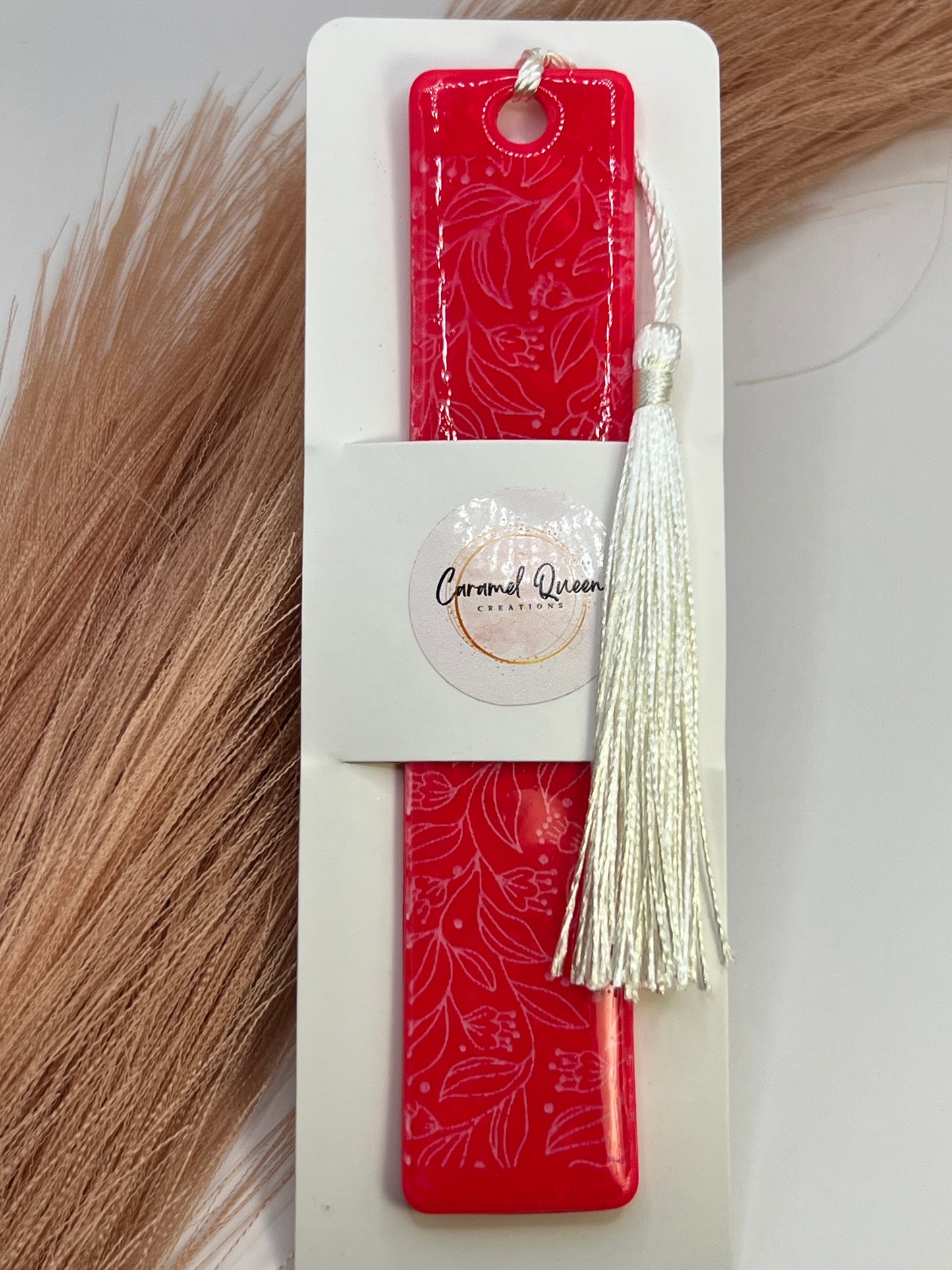 Hot pink floral bookmark