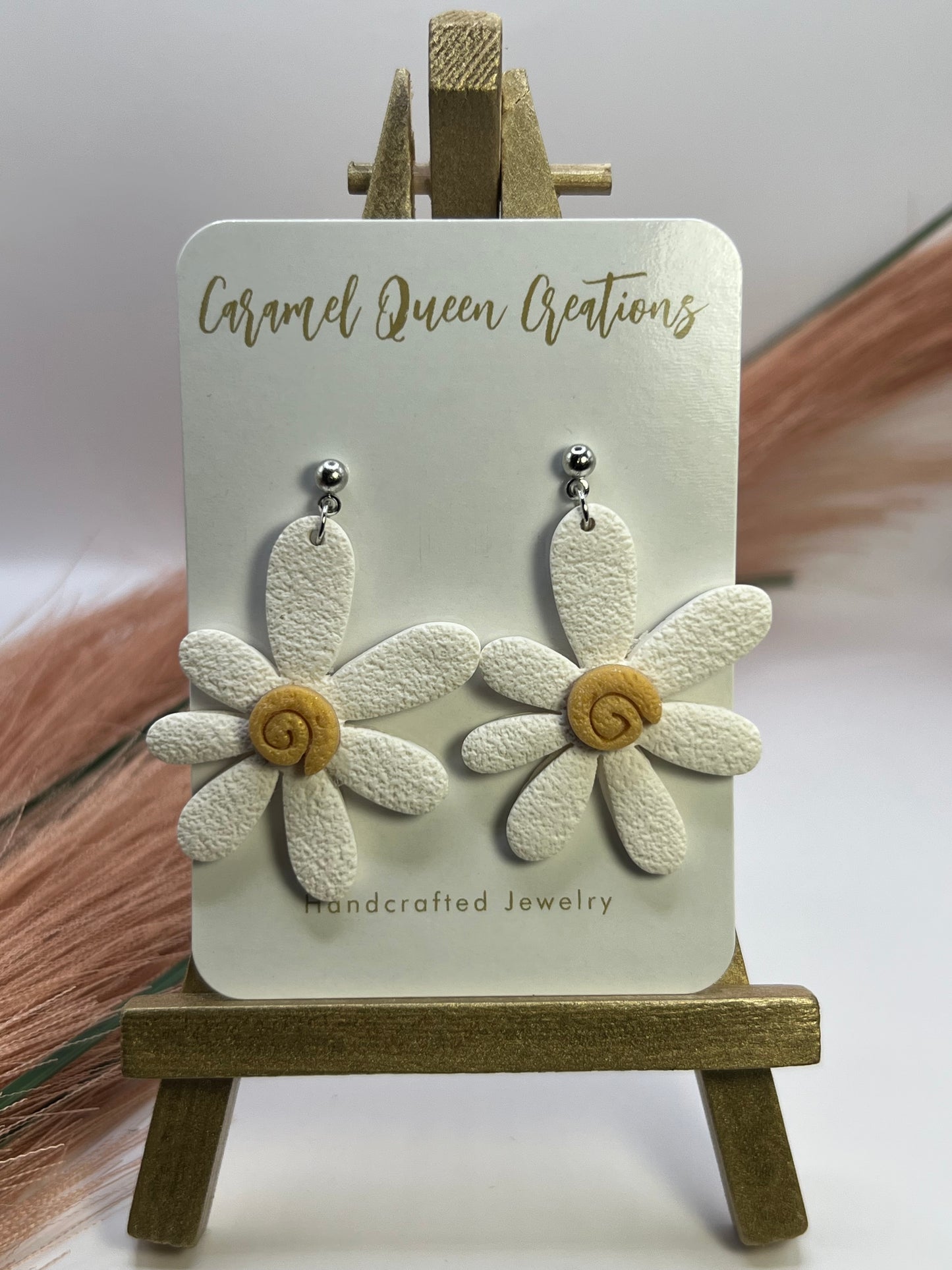 White floral dangles