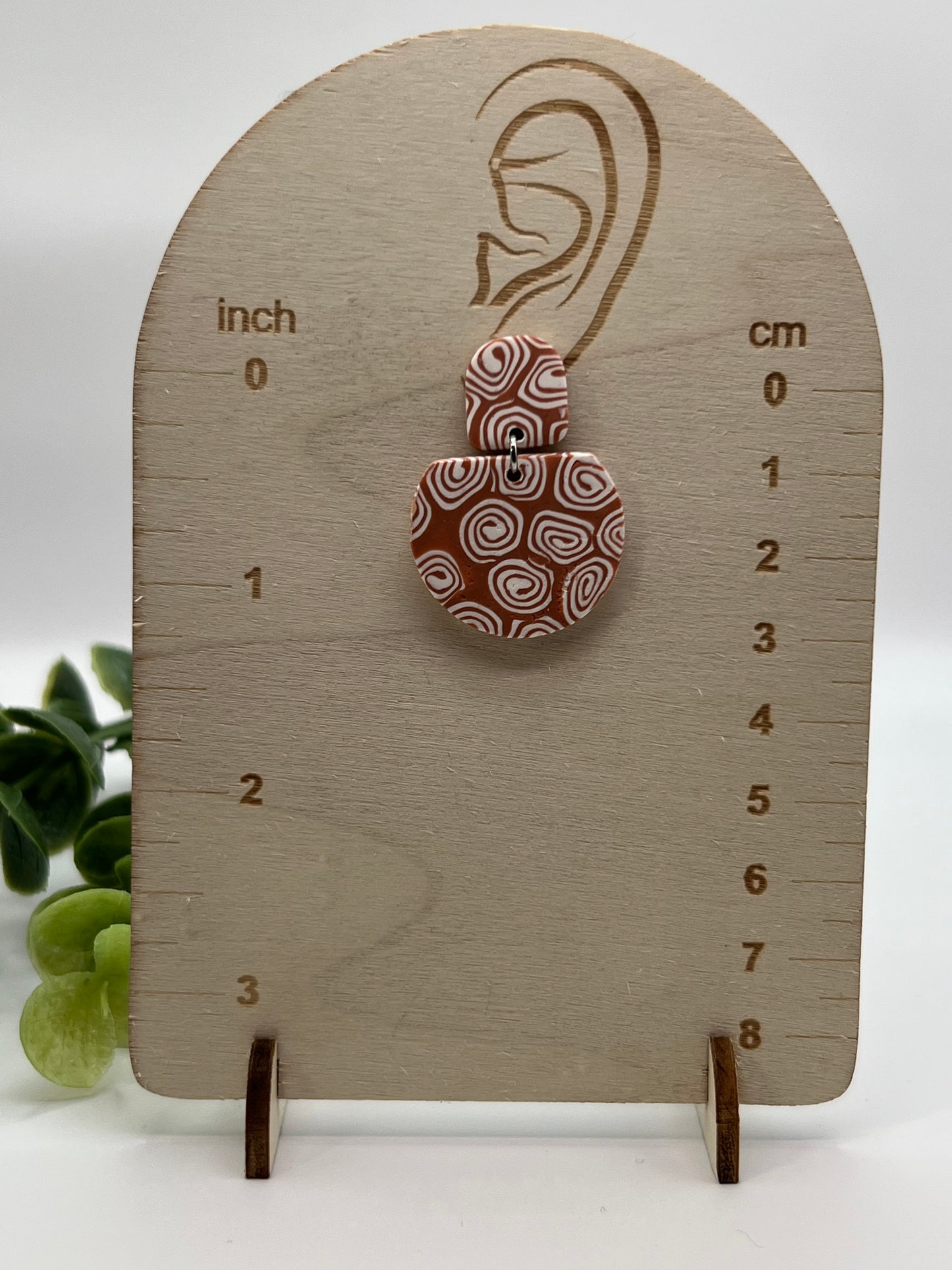 Terracotta swirl dangles