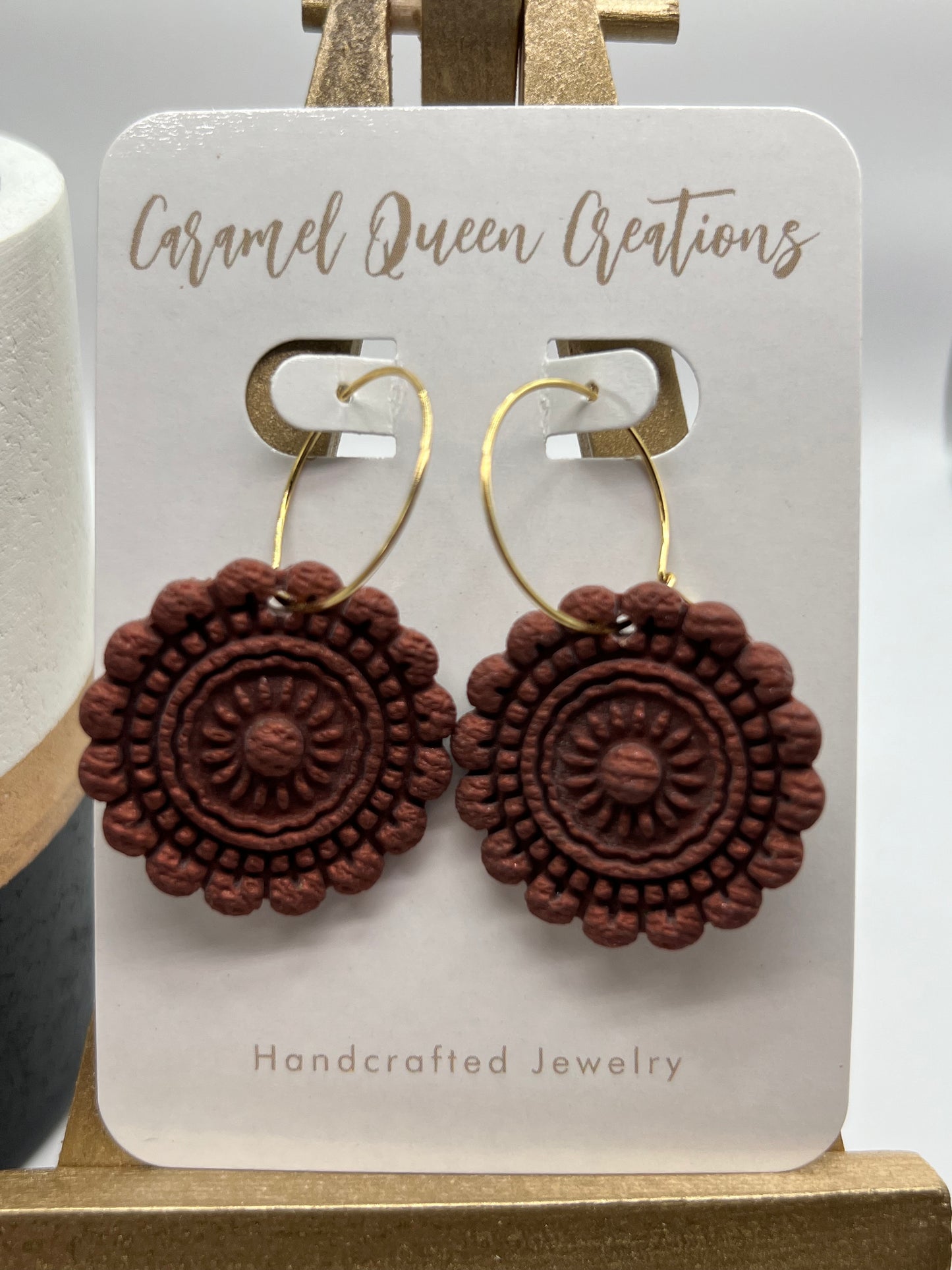 Boho inspired imprinted dangles