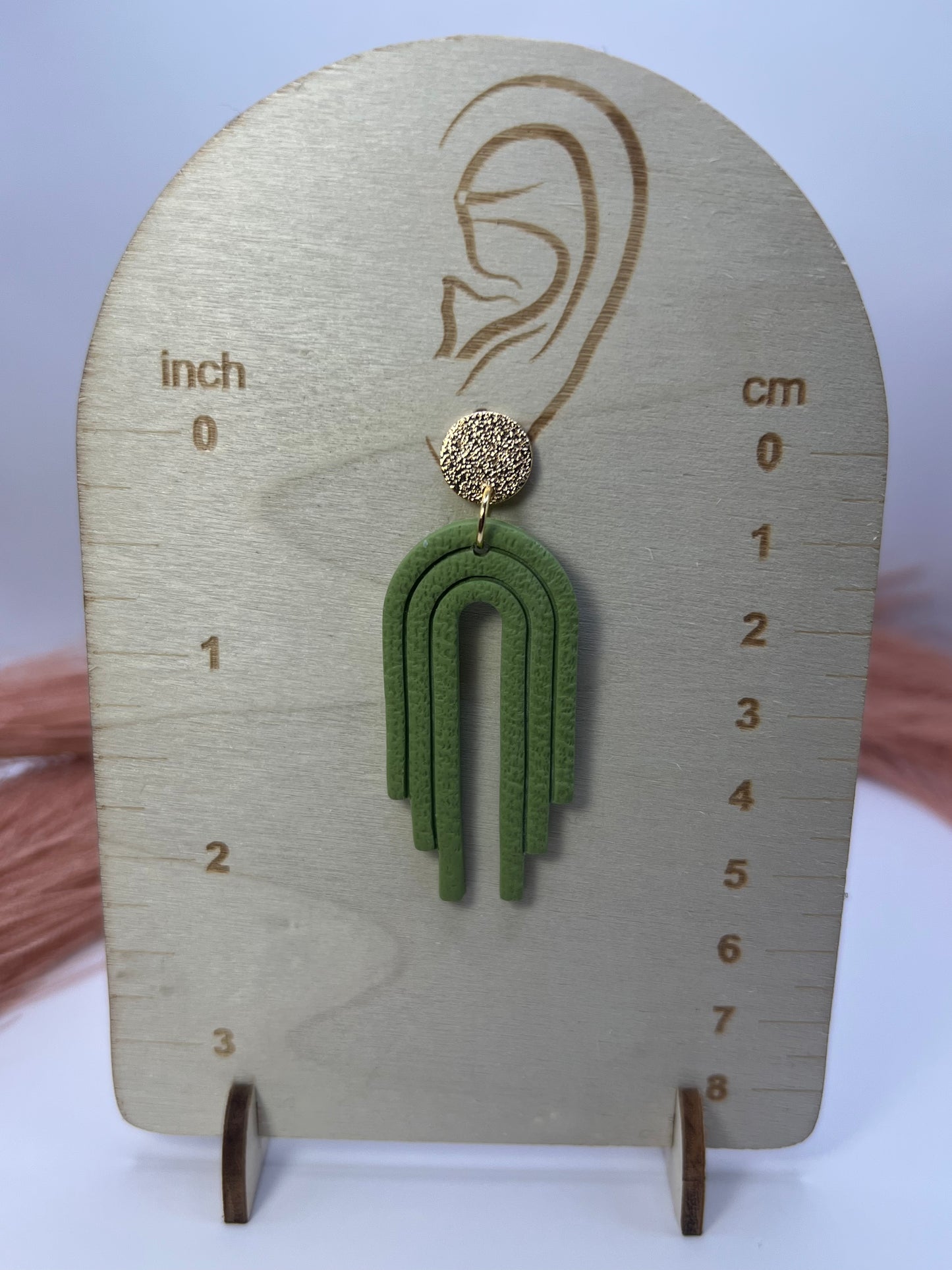 Mint green arched dangles