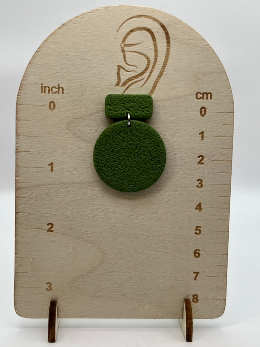 Olive green circular dangles
