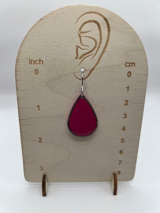 Hot pink teardrop dangle