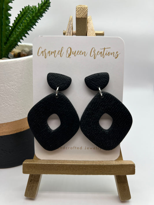 Black diamond shaped dangles