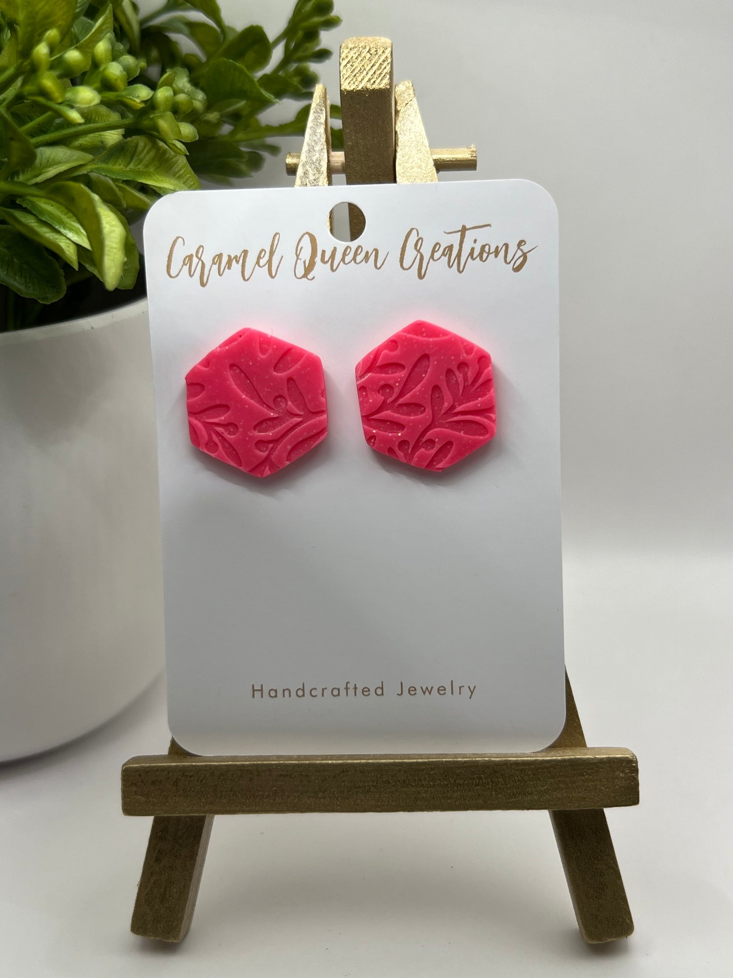 Hot pink polymer clay with sparkle