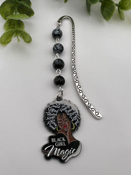 Black girl magic beaded bookmark