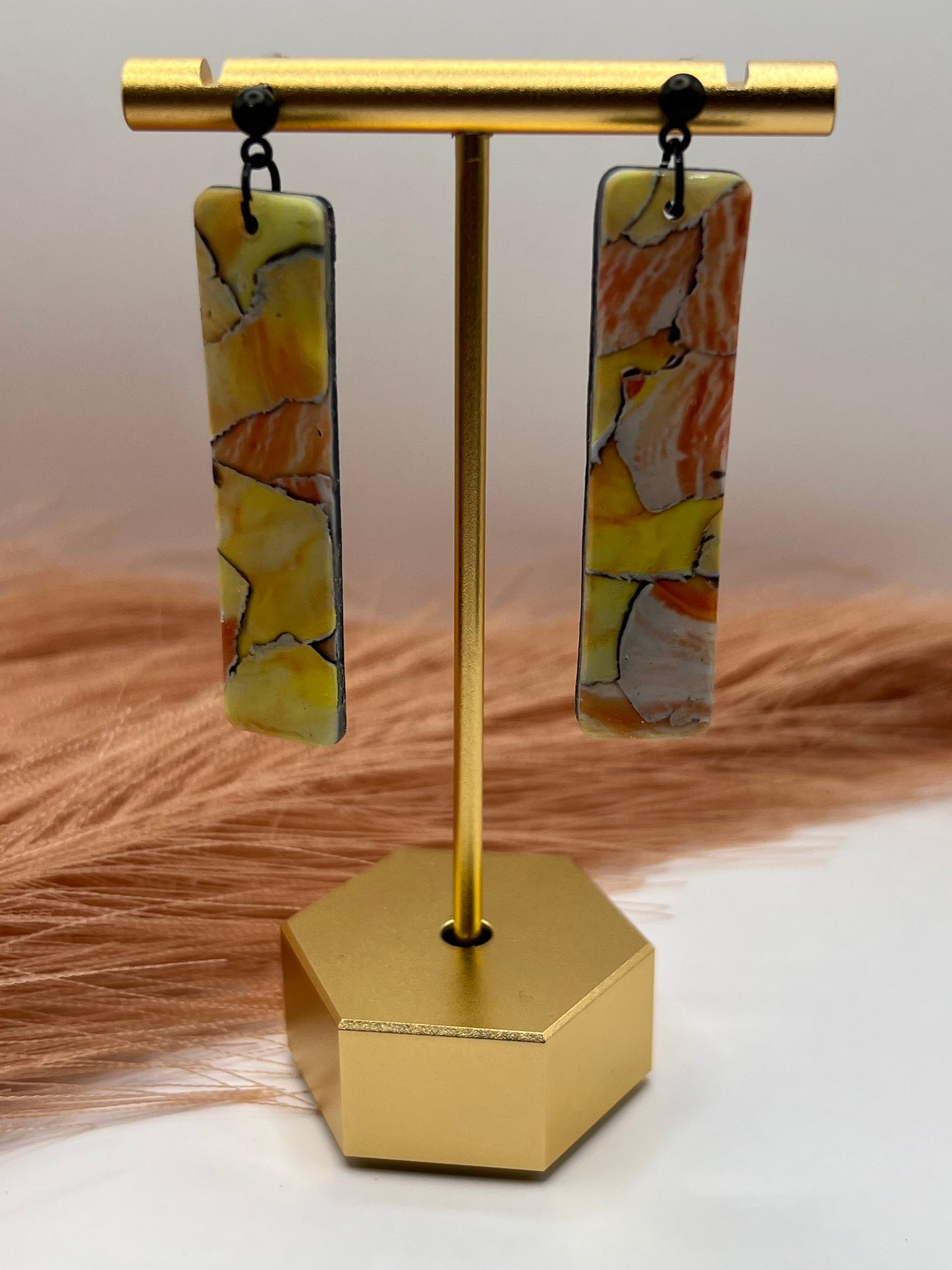 Sunrise watercolor long dangles