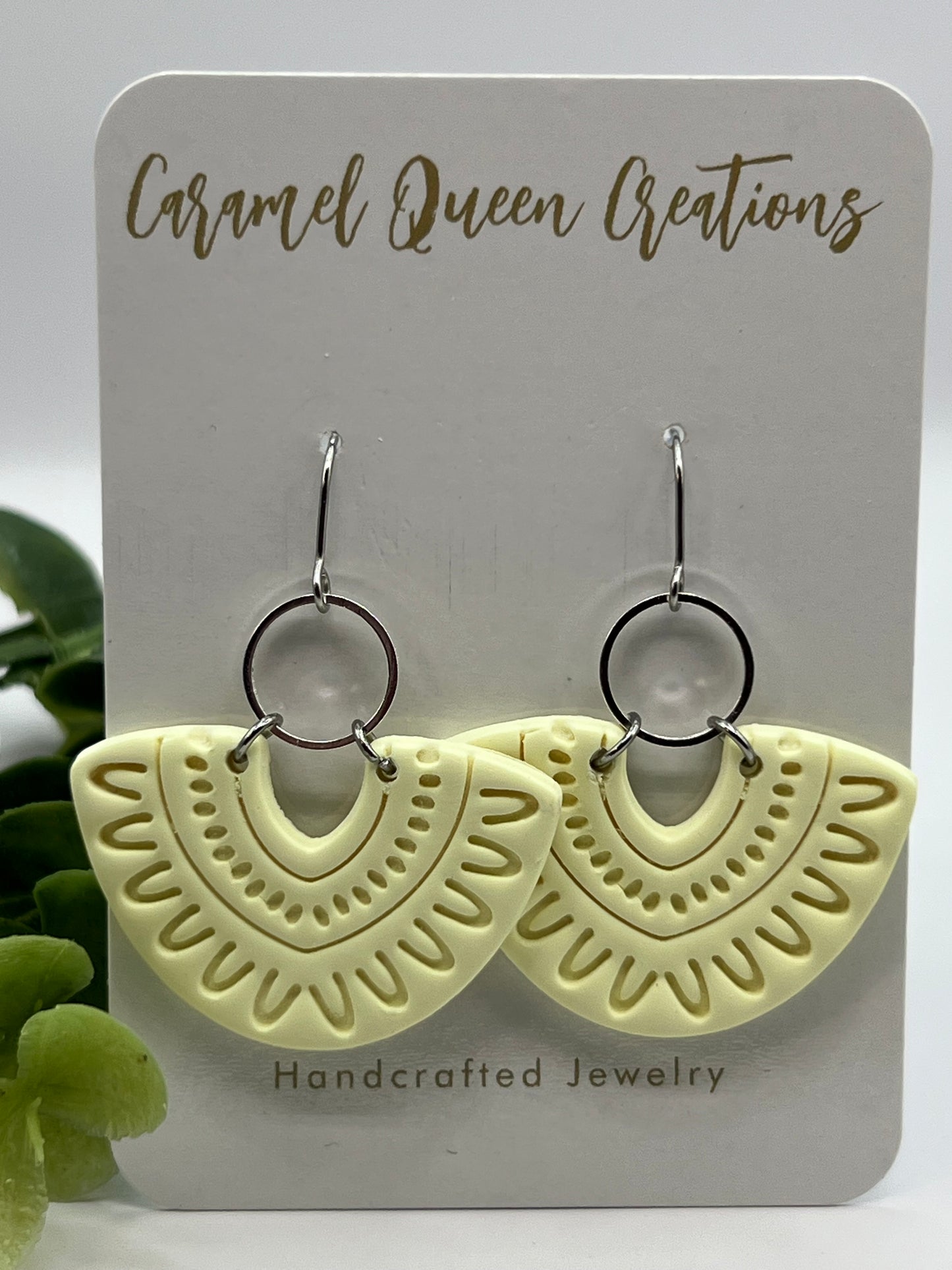 Pale yellow boho dangles