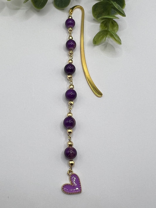 Purple Heart beaded bookmark