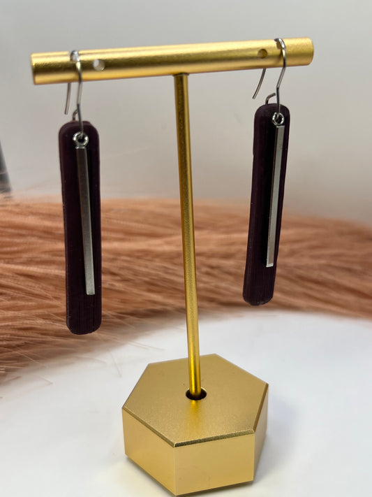 Black elongated drop dangles