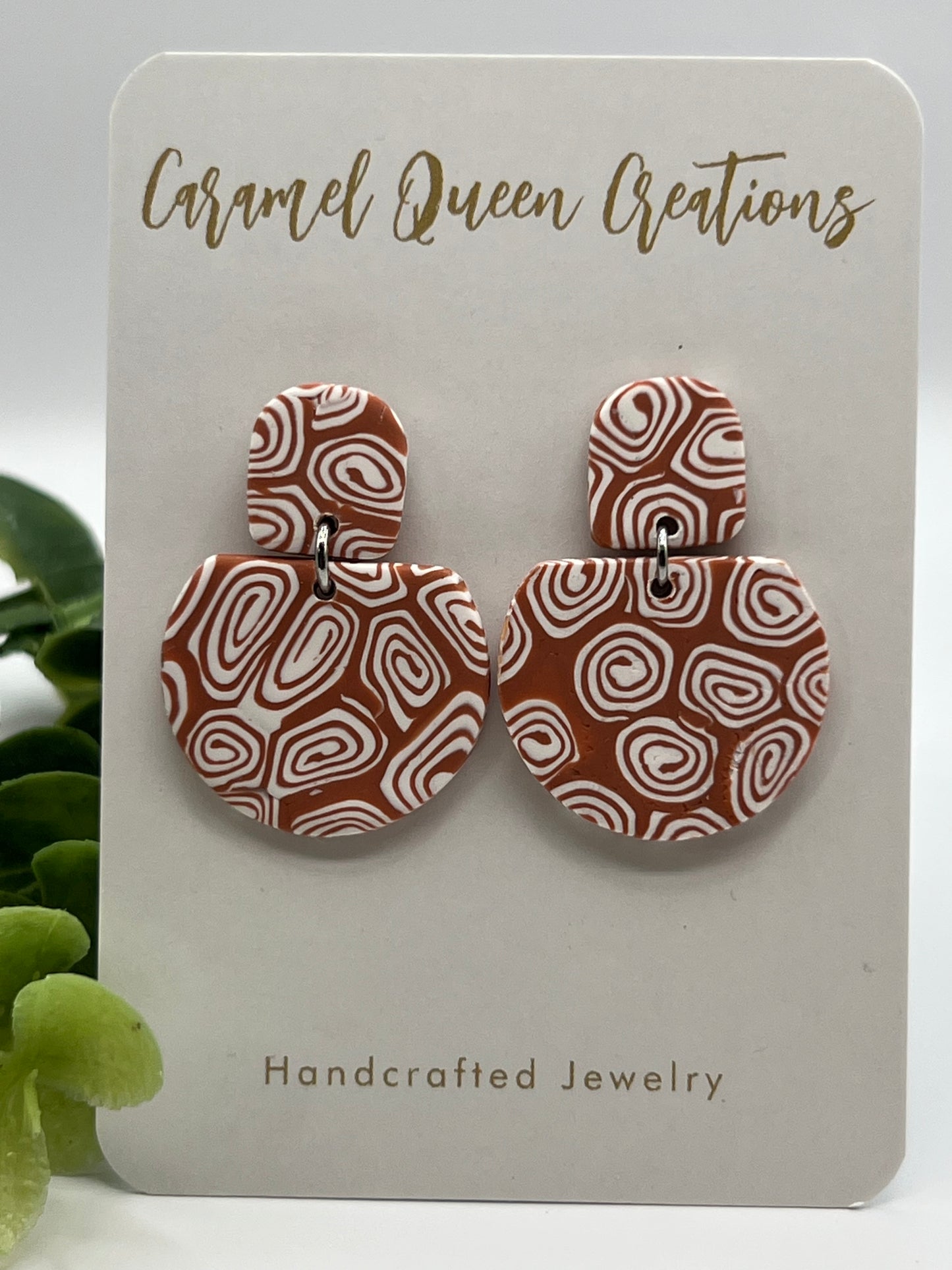 Terracotta swirl dangles