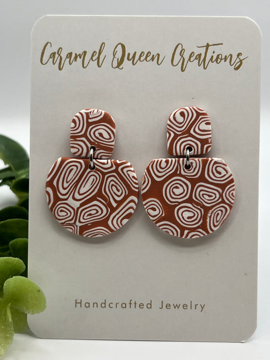 Terracotta swirl dangles