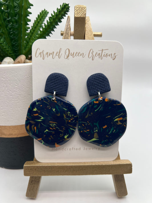 Navy blue multicolored dangle