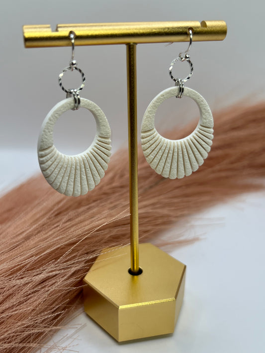 White scalloped dangles