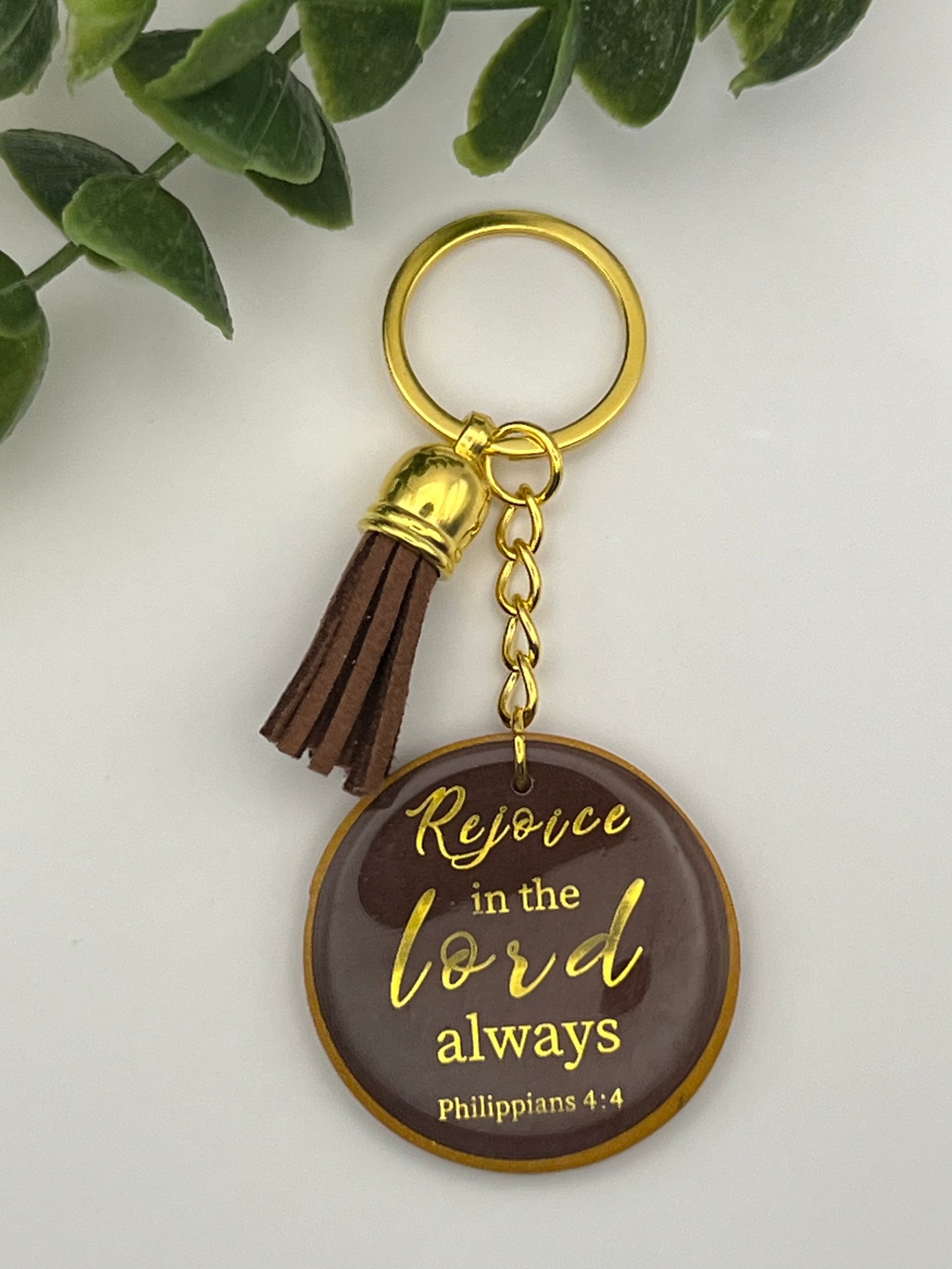 Brown Inspirational keychain