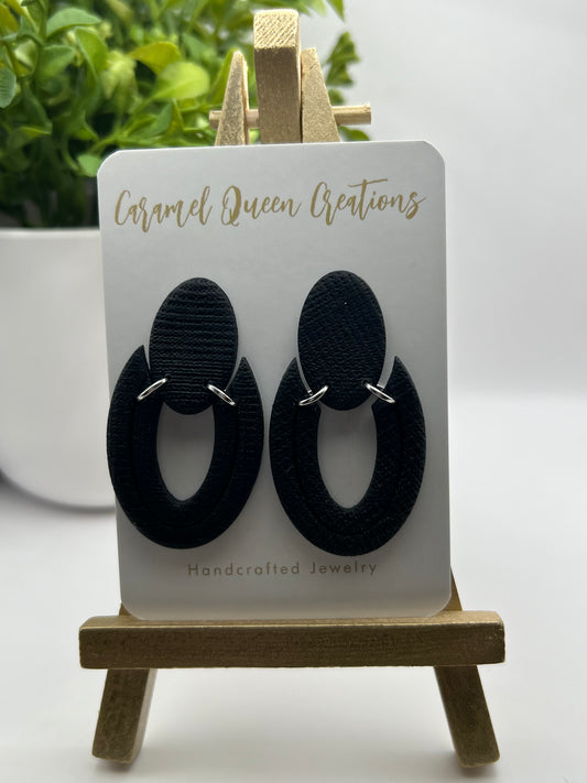 Black oval dangles