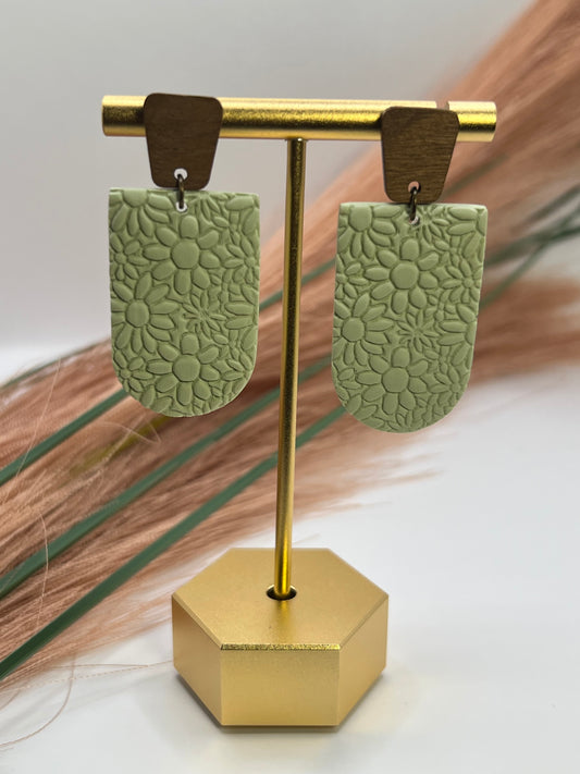 Mint green flower dangle