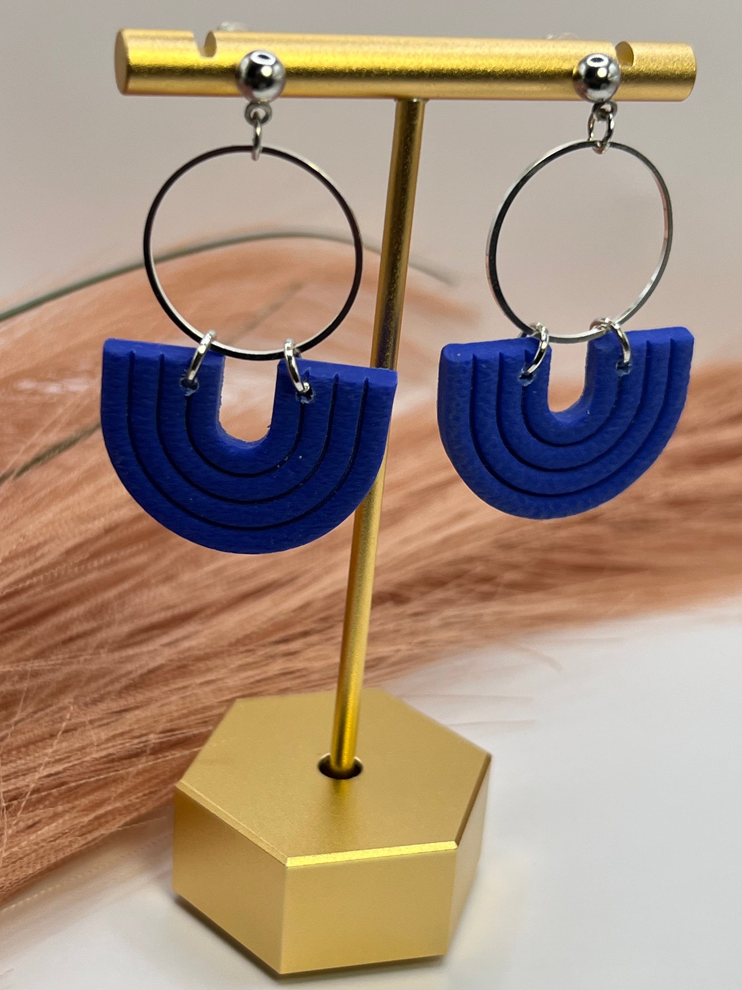 Silver hooped half circles dangles
