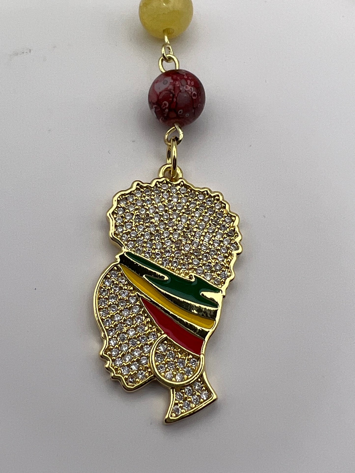 Jamaican inspired beaded bookmark. Queen bookmark