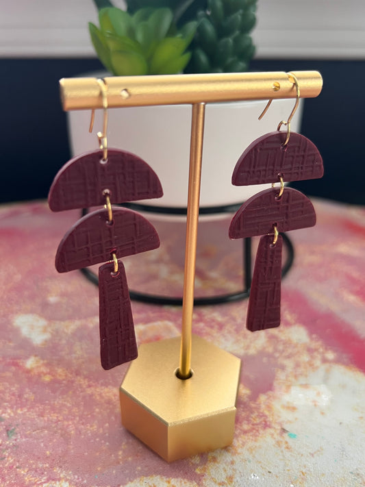 Crimson red abstract dangles