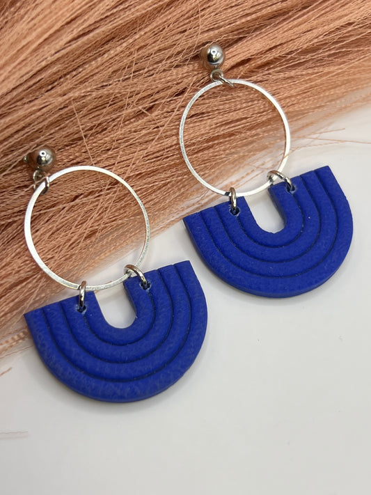 Silver hooped half circles dangles