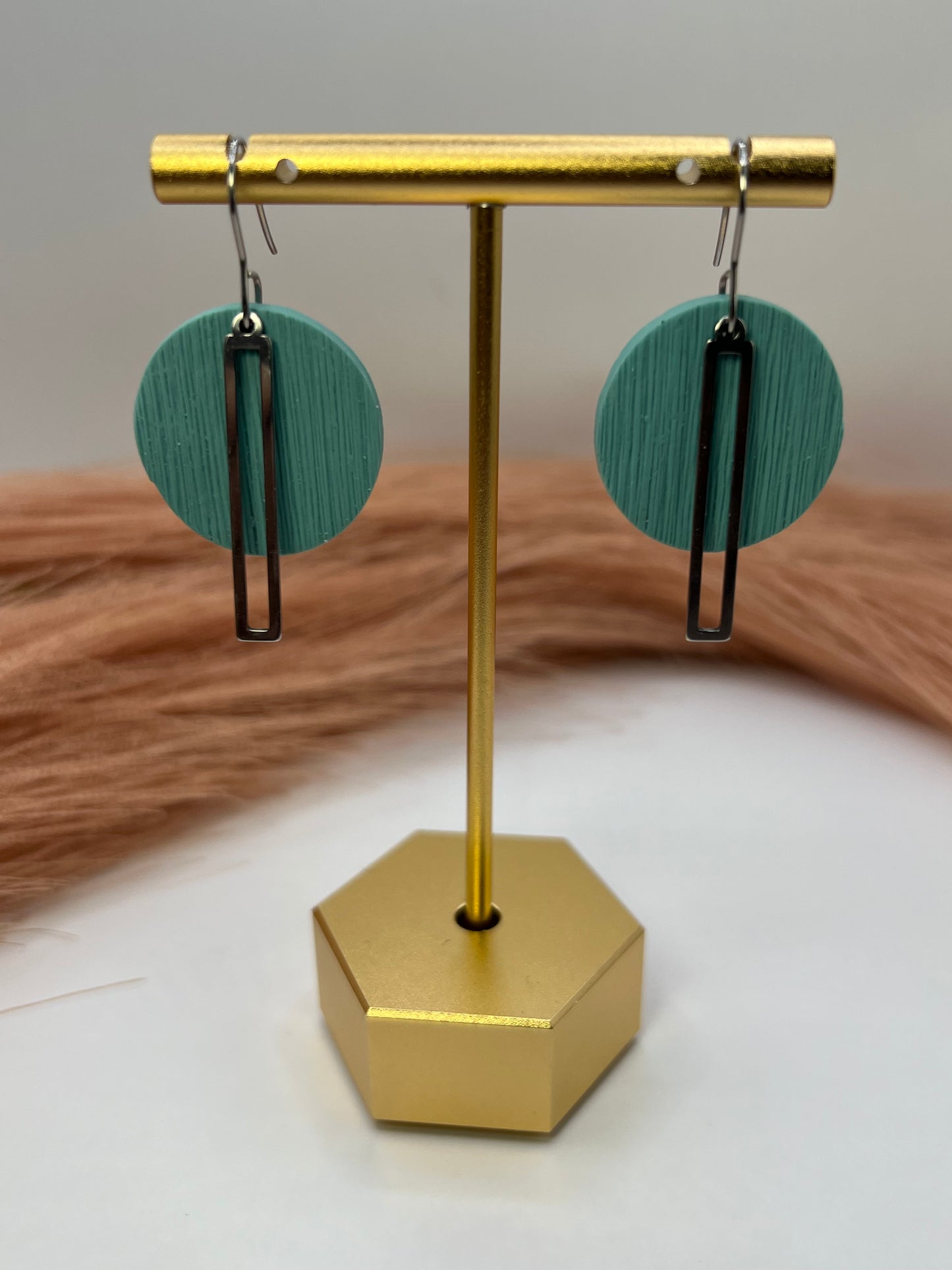Turquoise circular dangles