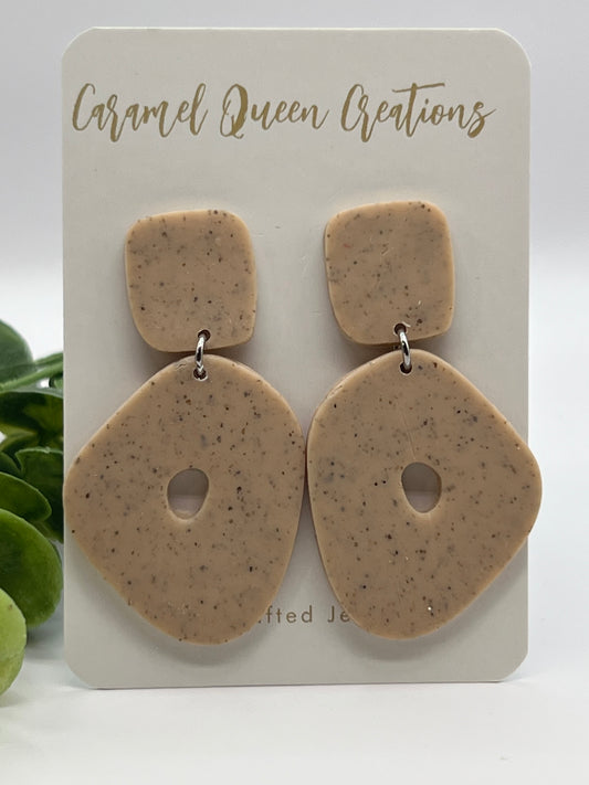 Tan granite boho dangles