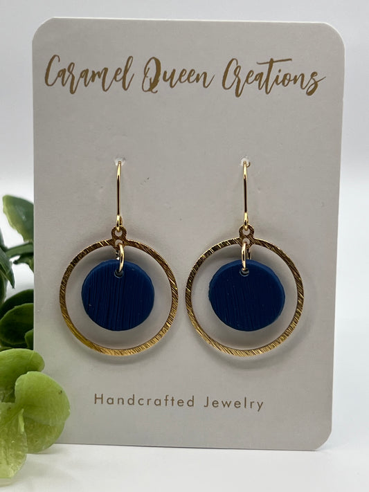 Navy blue inner circle dangles