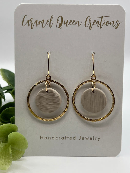 Beige inner circle dangles