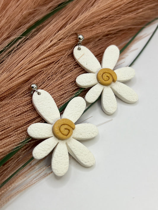 White floral dangles