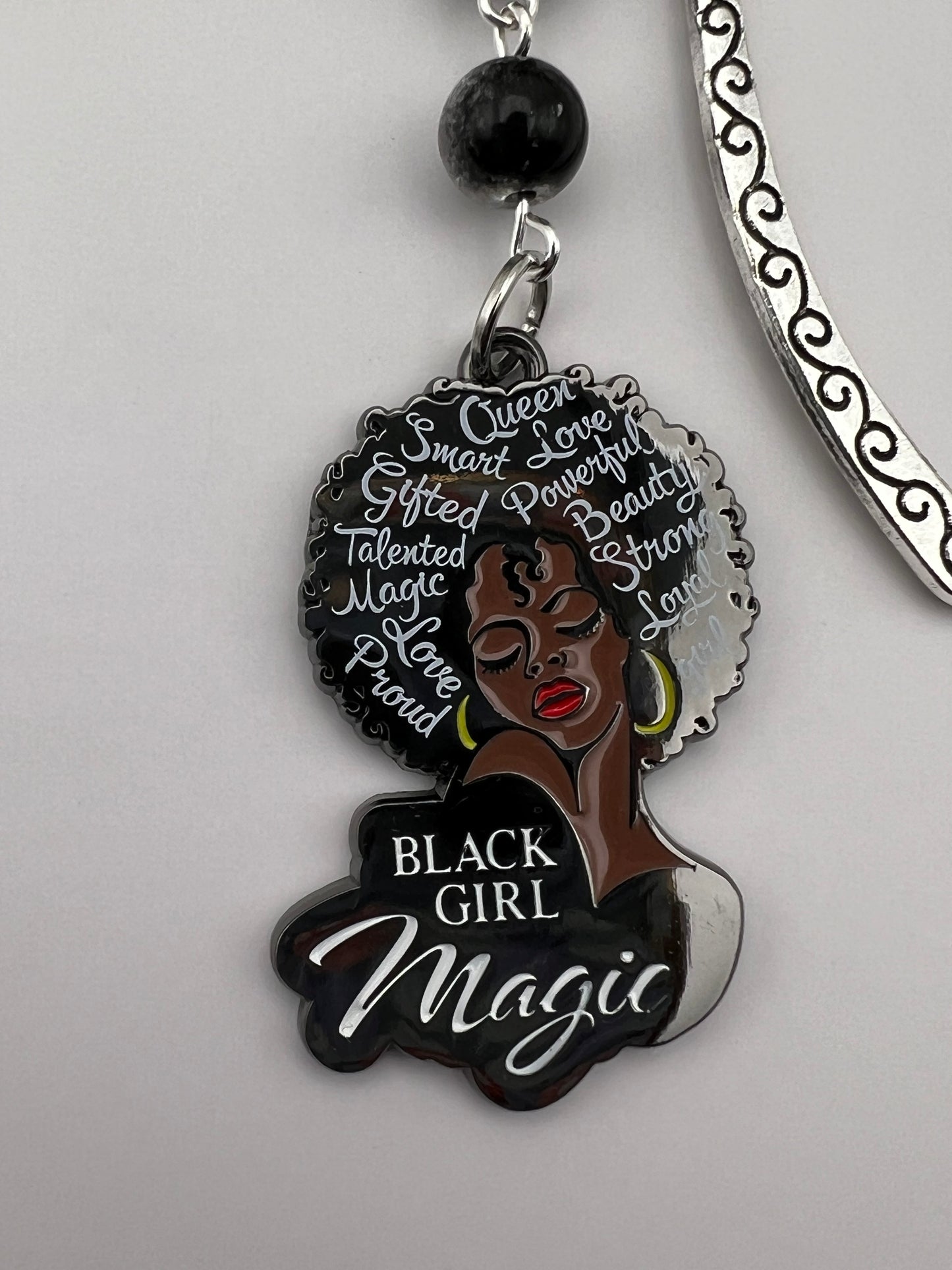 Black girl magic beaded bookmark