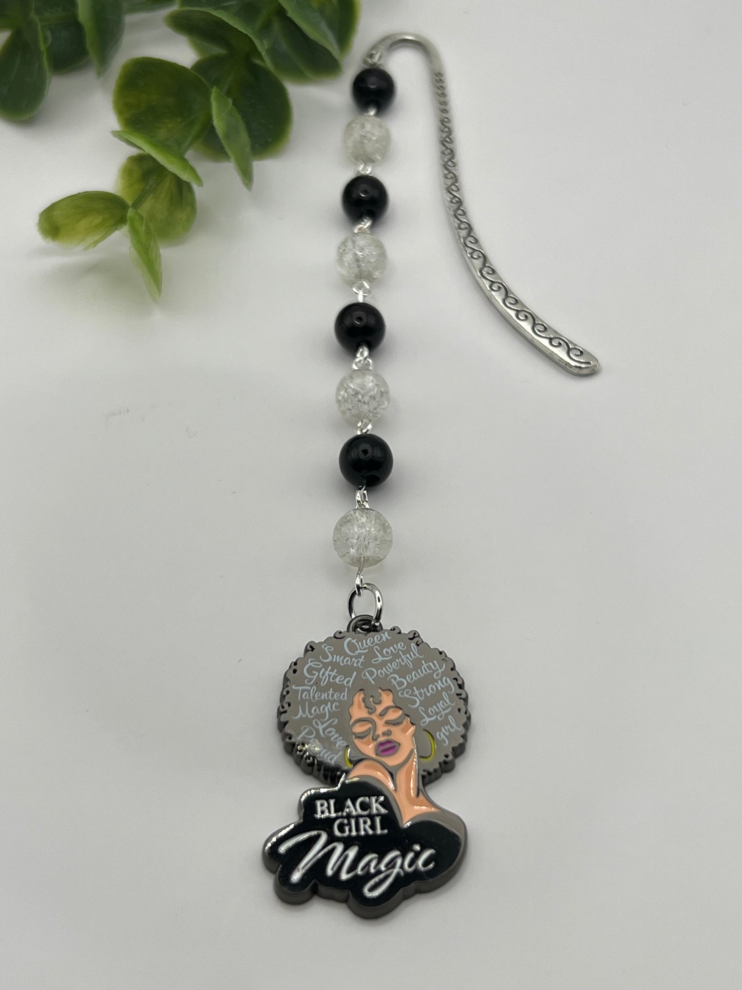 Black girl magic beaded bookmark