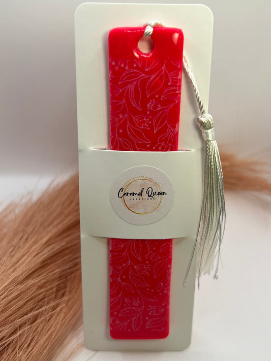 Hot pink floral bookmark