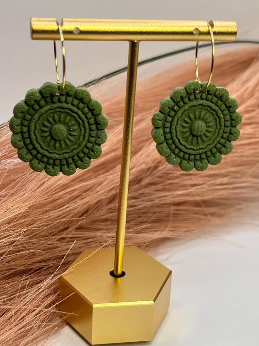 Boho inspired imprinted dangles