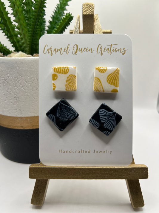 Floral square stud pack