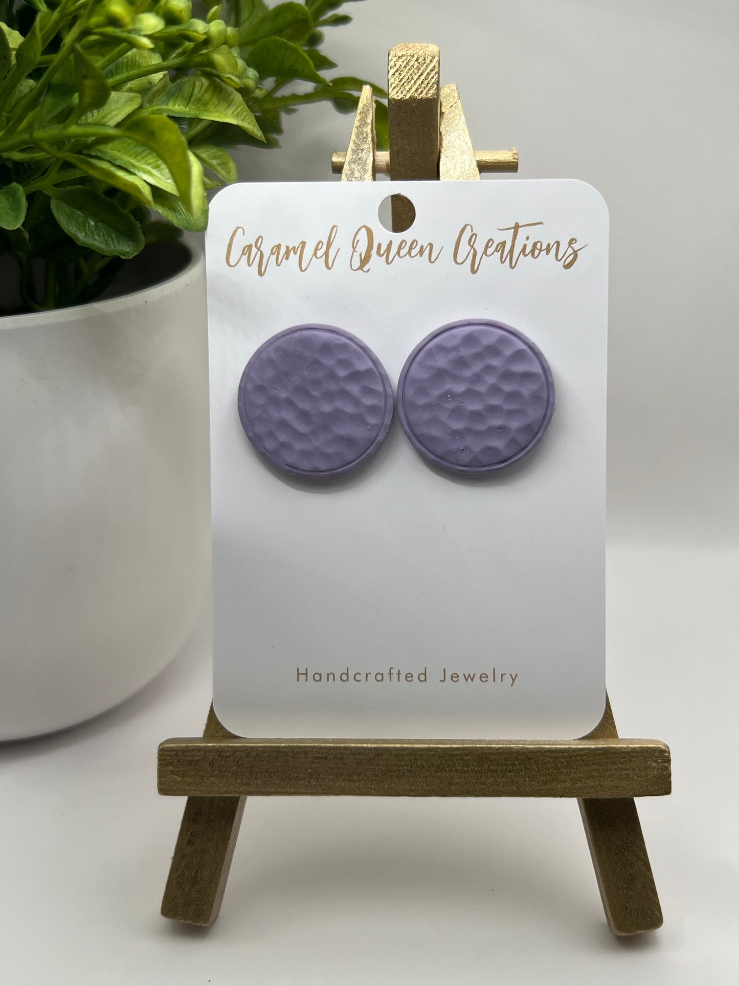 Lilac blush polymer clay studs