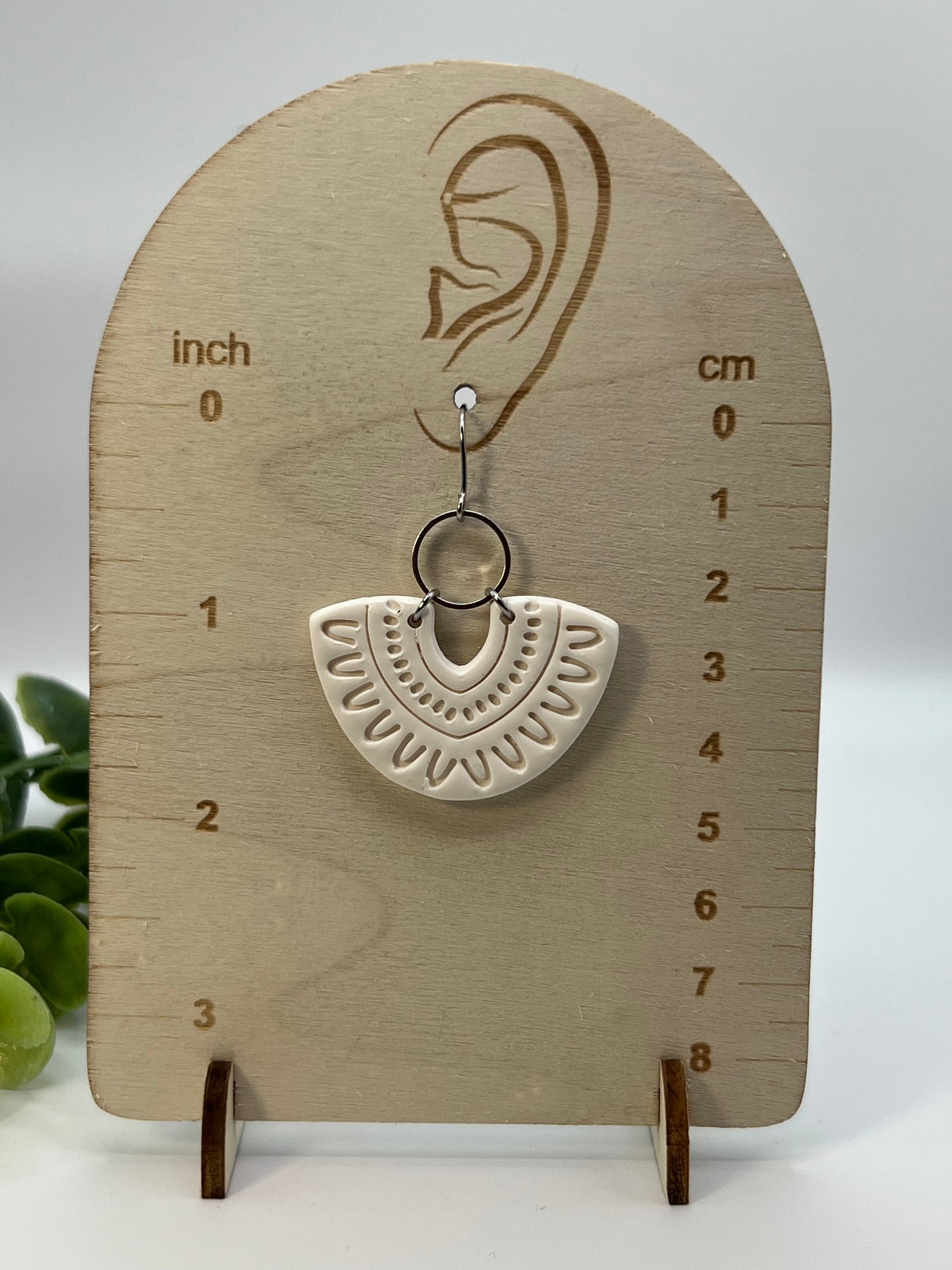 White boho earrings