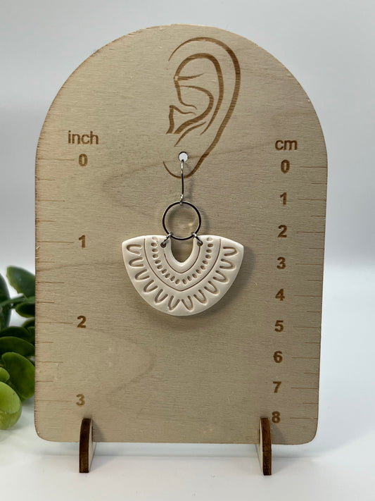 White boho earrings